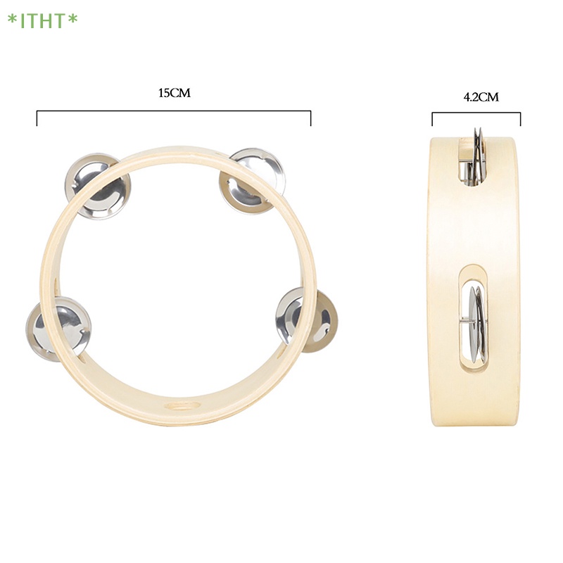 Trống Lục Lạc Cầm Tay 6 Inch Bằng Kim Loại Đồ Chơi Âm Nhạc Cho Bé Mới