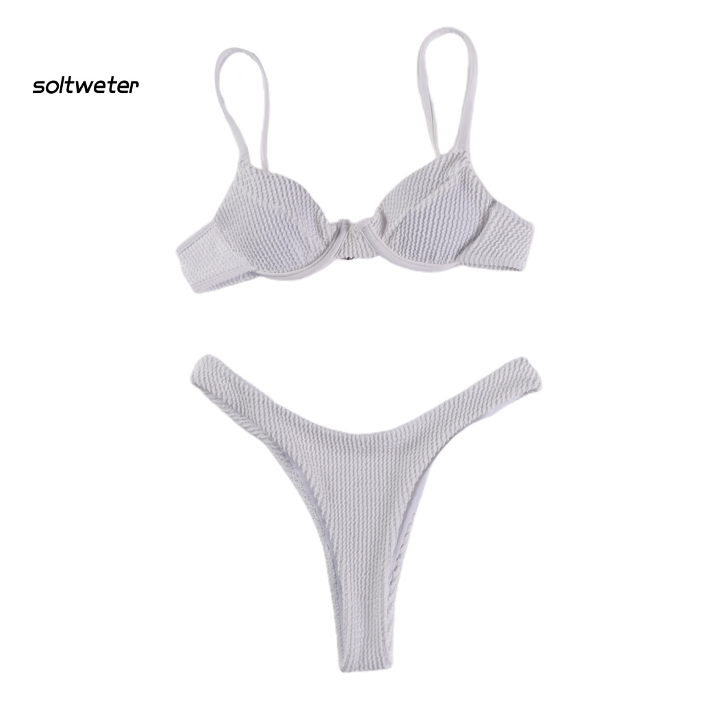 Bộ Đồ Bơi 2 Mảnh Màu Sắc Thời Trang Gợi Cảm Cho Nữ