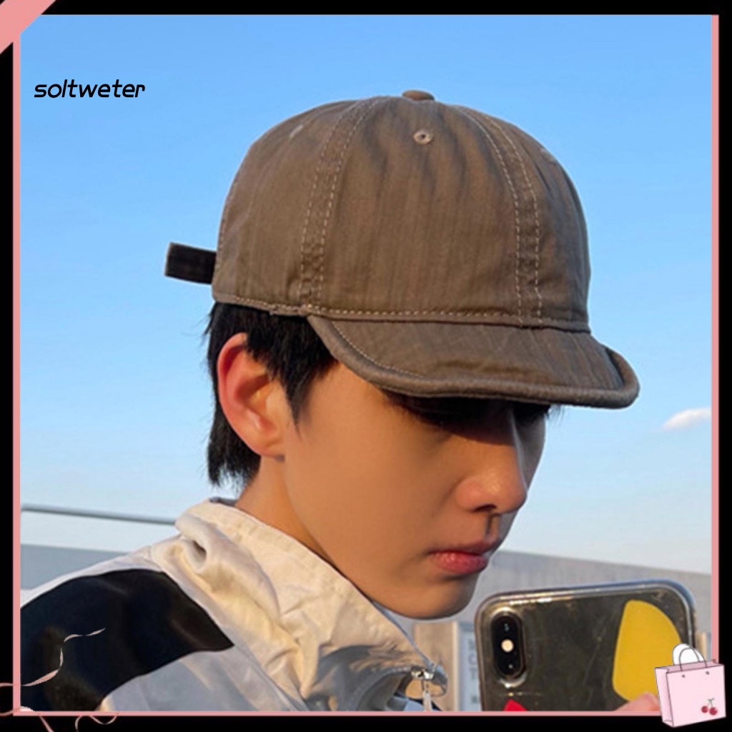 Mũ Lưỡi Trai Màu Sắc Trơn Phong Cách Vintage Dành Cho Nam Và Nữ
