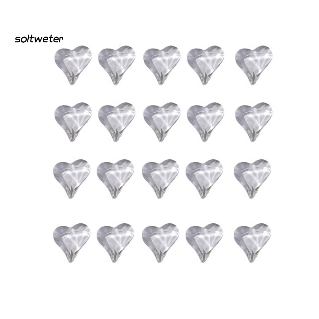 Bộ 20 Phụ Kiện Trang Trí Móng Tay Hình Trái Tim Lấp Lánh Thời Trang Cho Nữ