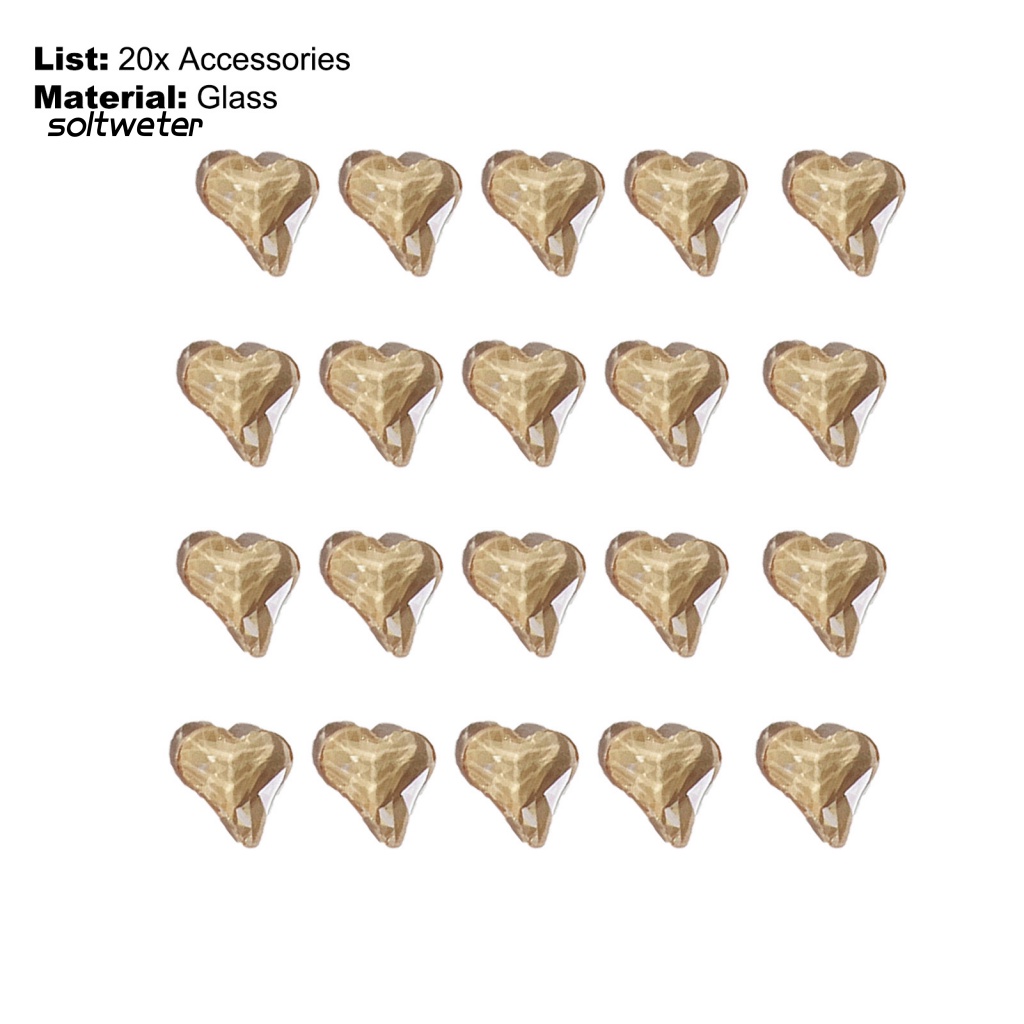 Bộ 20 Phụ Kiện Trang Trí Móng Tay Hình Trái Tim Lấp Lánh Thời Trang Cho Nữ
