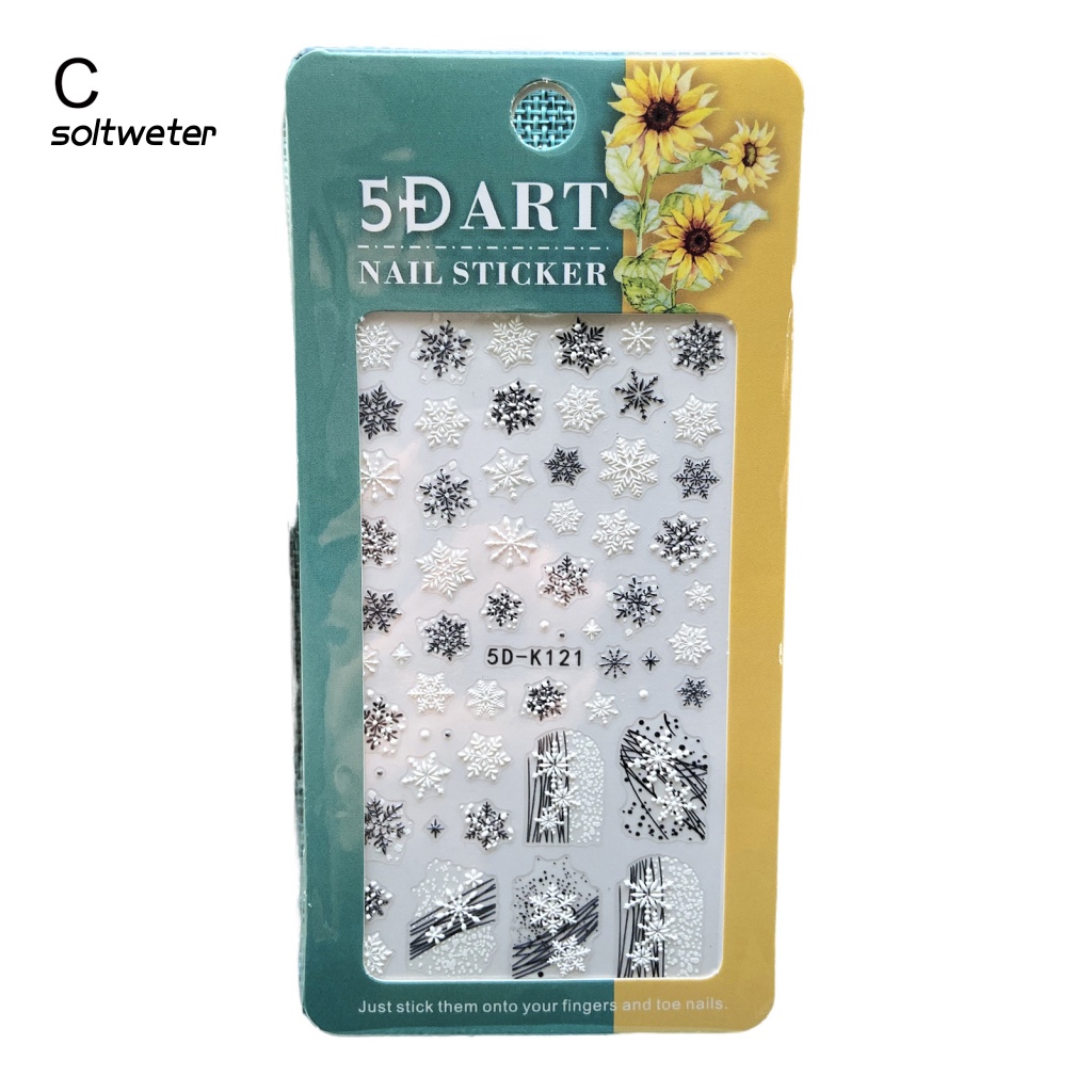 Miếng Dán Trang Trí Móng Tay Siêu Mỏng Họa Tiết Giáng Sinh Tinh Tế Dính Chắc Chắn Charms