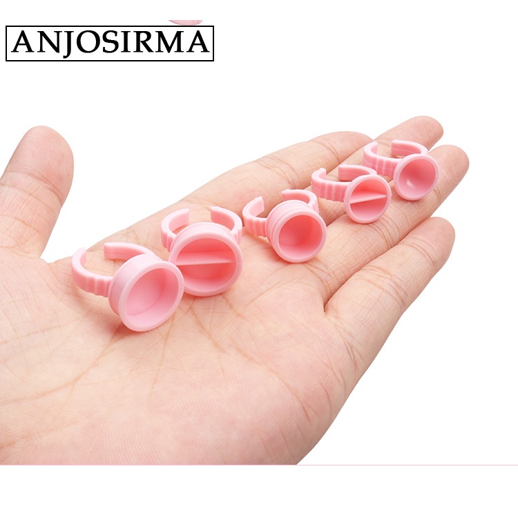 Anjosirma 100 / gói màu hồng thêu nhựa màu cốc ghép lông mi giả khay kết dính