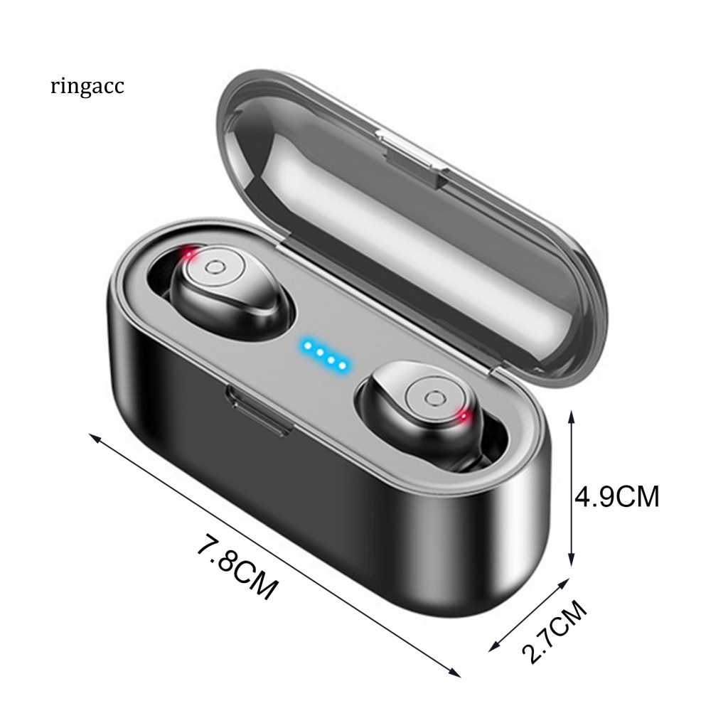 1 Cặp Tai Nghe Nhét Tai Không Dây Bluetooth RGA F9 ABS Chống Thấm Nước Có Thể Thay Đổi 50