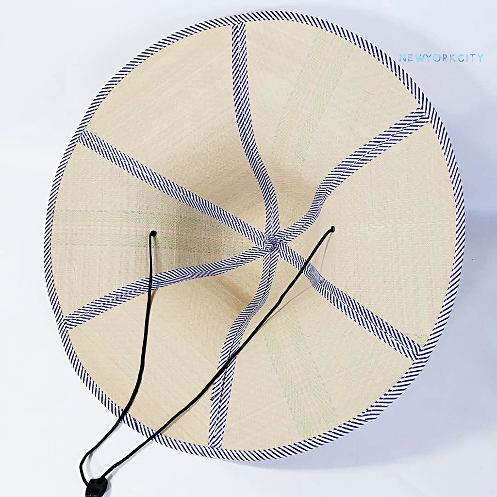 Mũ Rơm Rộng Vành Chống Nắng Có Dây Rút Màu Đen Unisex