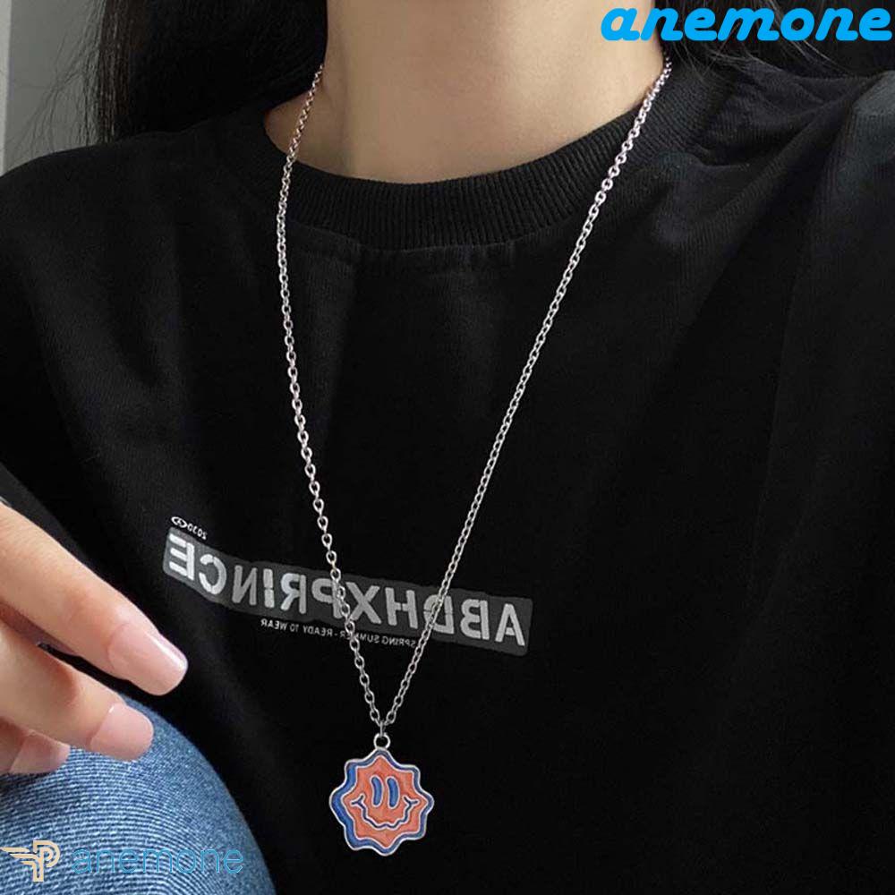ANEMONE Vòng Cổ Choker Hình Mặt Cười Phong Cách Hàn Quốc Thời Trang Cho Nam
