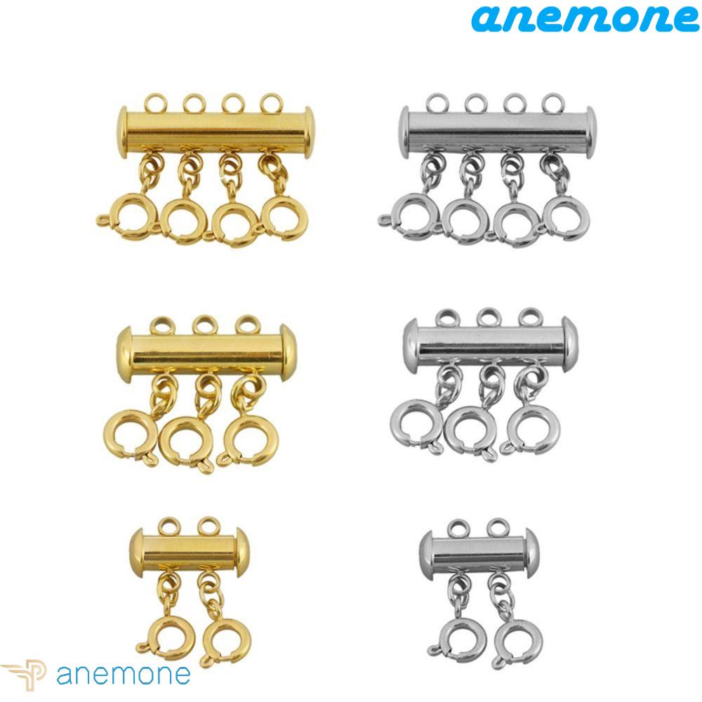 ANEMONE Khóa Cài Vòng Tay Ba Lỗ Bằng Thép Không Gỉ DIY