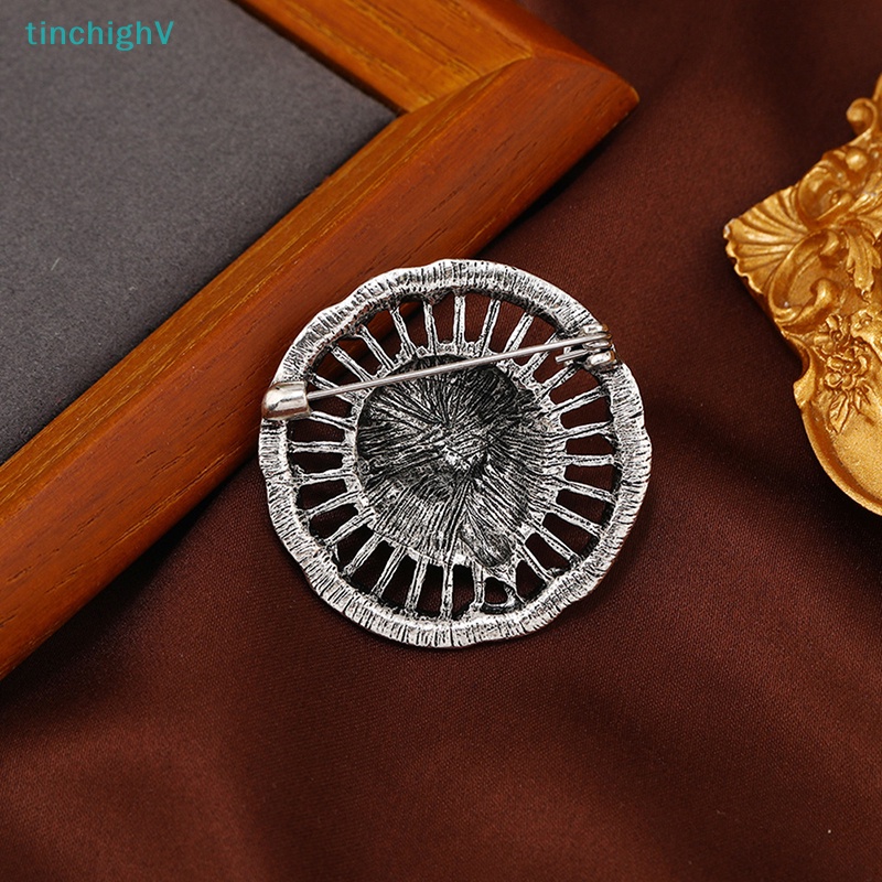 Ghim Cài Áo Hình Đầu Sư Tử Đính Đá Bằng Kim Loại