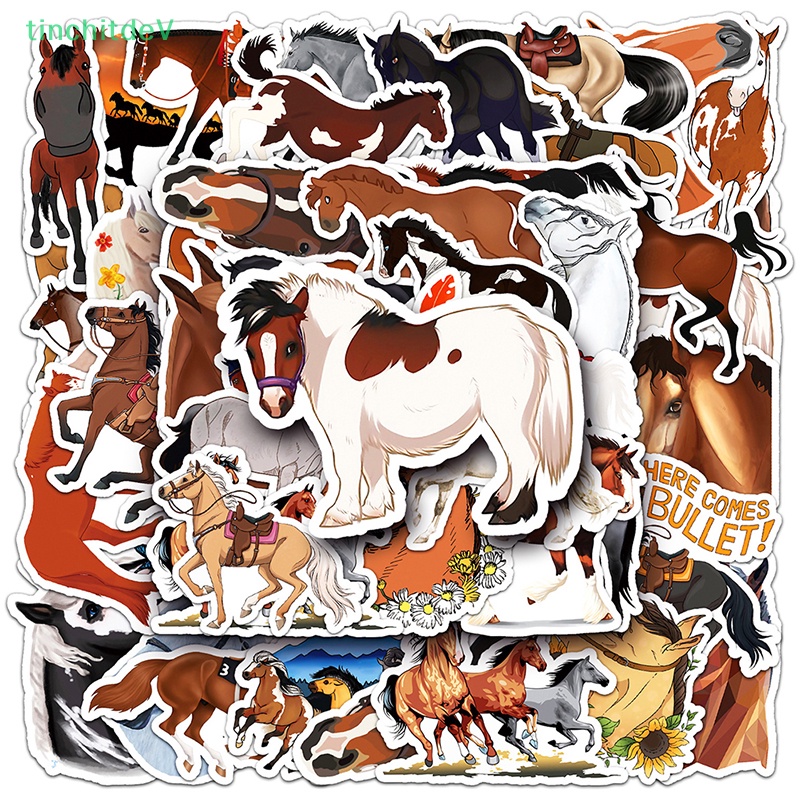 [TinchitdeV] 50 Miếng Dán Hình Ngựa Hoạt Hình Trang Trí Laptop Đồ Chơi Trẻ Em [Mới]