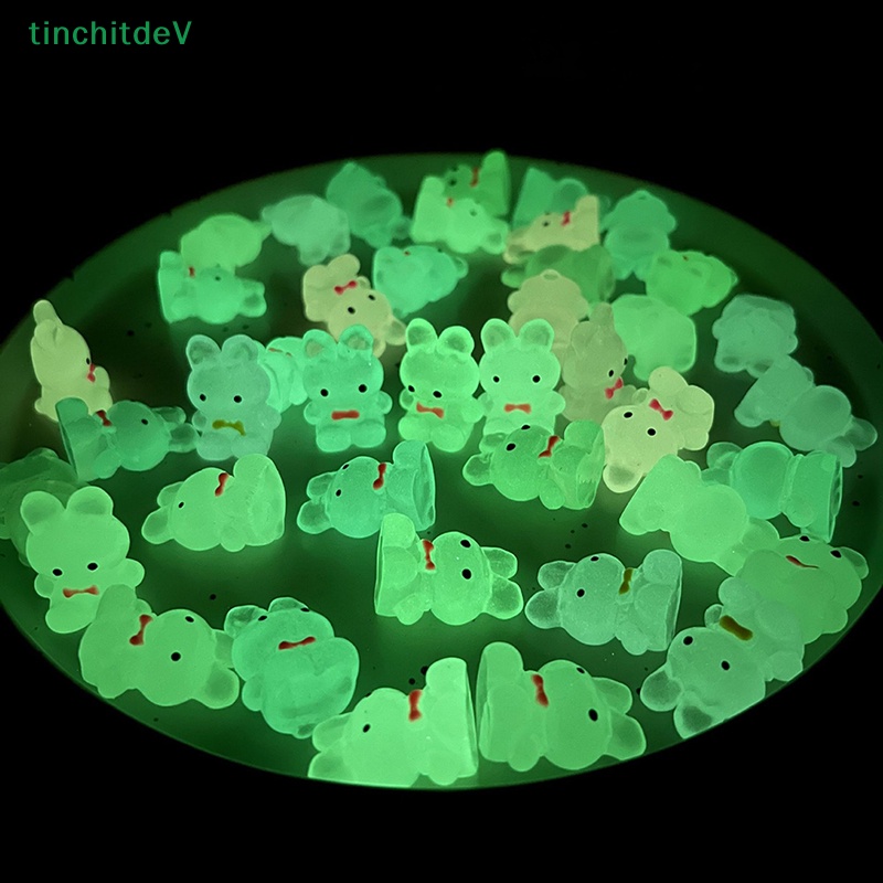 [TinchitdeV] Bộ 5 Mô Hình Thỏ Dạ Quang Bằng Nhựa Resin Dễ Thương Trang Trí Nhà Cửa / Xe Hơi