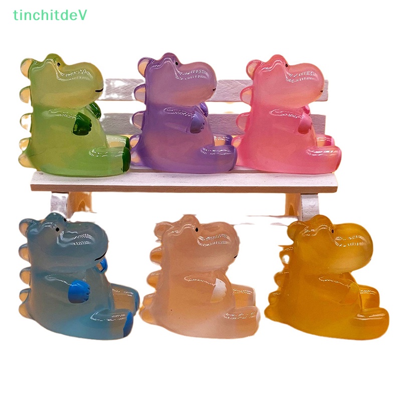 Bộ Phụ Kiện Trang Trí Xe Hơi Hình Mắt Khủng Long Hoạt Hình Mini Bằng Nhựa Phát Quang DIY