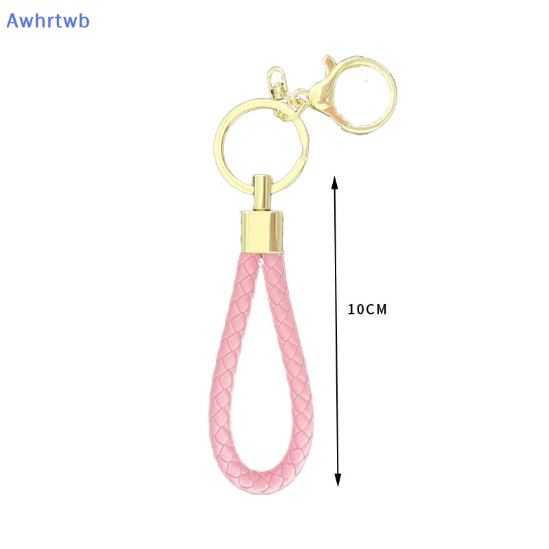 Móc Chìa Khóa Bằng Da PU Bện Nhiều Màu Sắc DIY Sáng Tạo Cho Nữ Mới