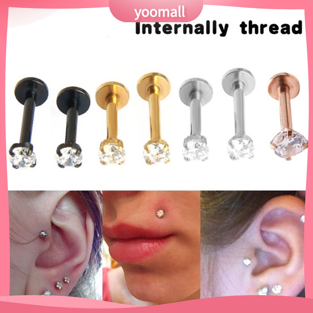 1 Khuyên Xỏ Môi Đính Đá Zircon Thời Trang