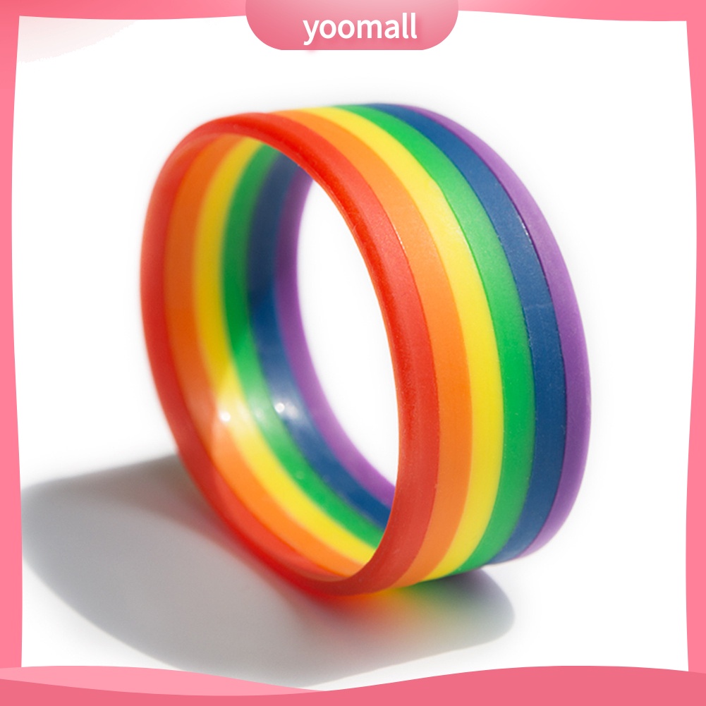 [YM] Vòng Tay Silicone Màu Cầu Vồng Cho Nam Và Nữ