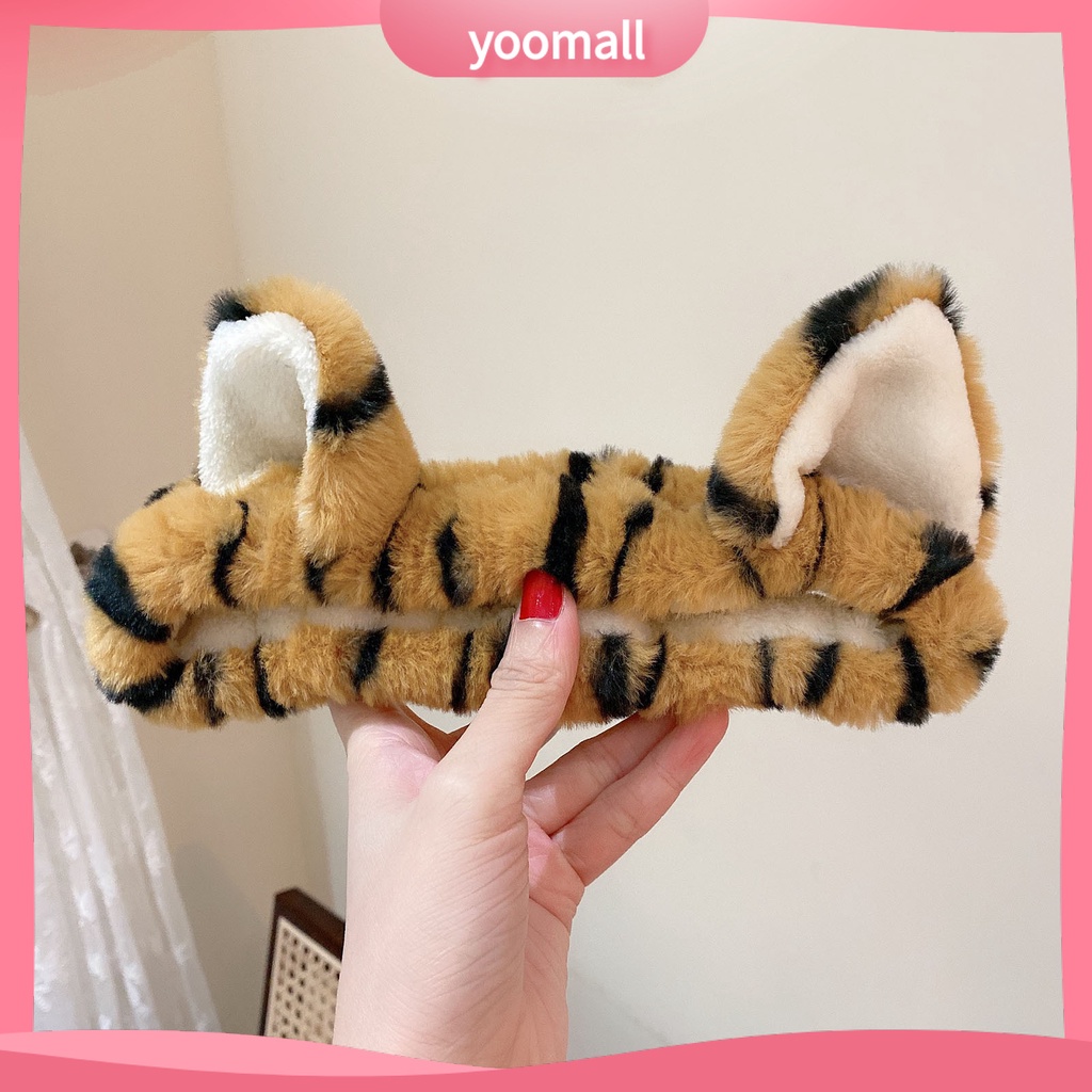 Băng Đô Tai Hổ Hoạt Hình Co Giãn Tốt Dùng Rửa Mặt Cho Nữ