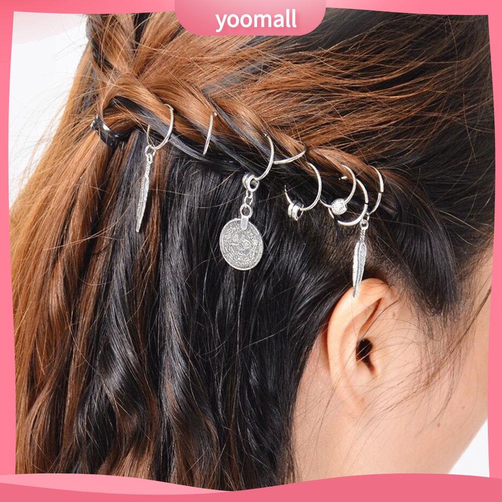 1 Gói Kẹp Tóc Đuôi Heo Châu Phi Đính Hạt DIY