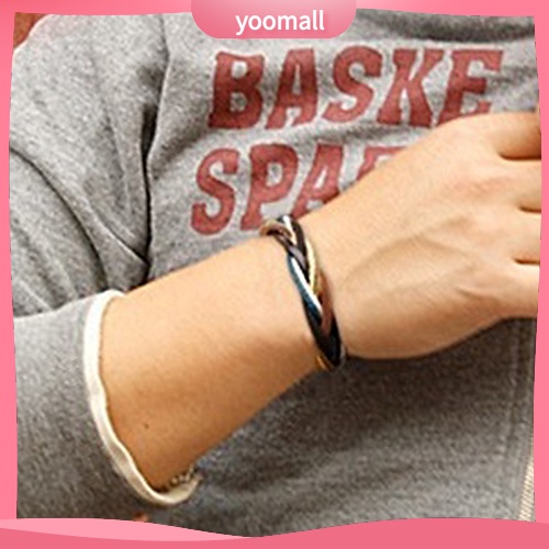 Vòng Tay Giả Da Sợi Bện Phong Cách Punk Thời Trang Cho Nam Nữ