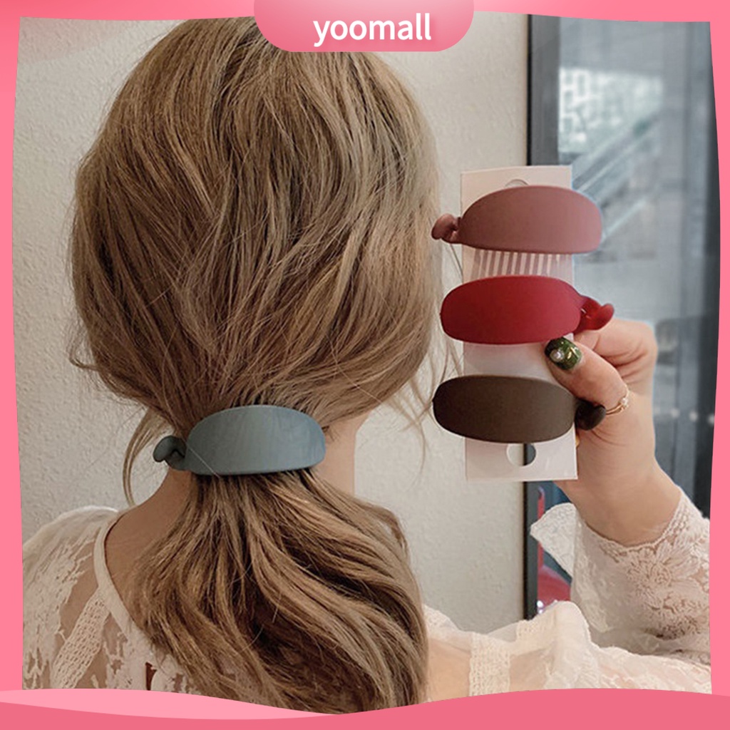 Set 2 Kẹp Tóc Càng Cua Bằng Acrylic Màu Sắc Trơn Co Giãn Tốt Dành Cho Nữ