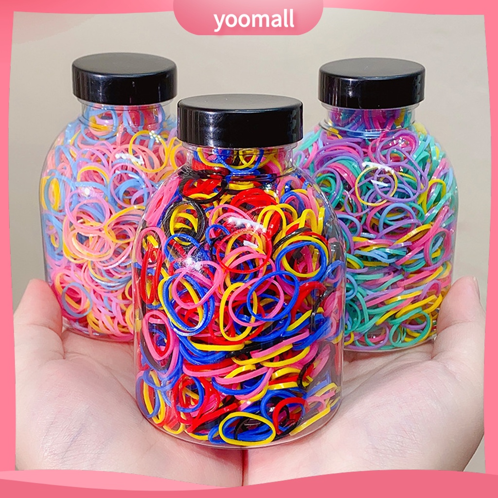 Hộp Dây Thun Buộc Tóc Nhiều Màu Sắc Co Giãn Tốt Dành Cho Bé Gái 1 Tuổi