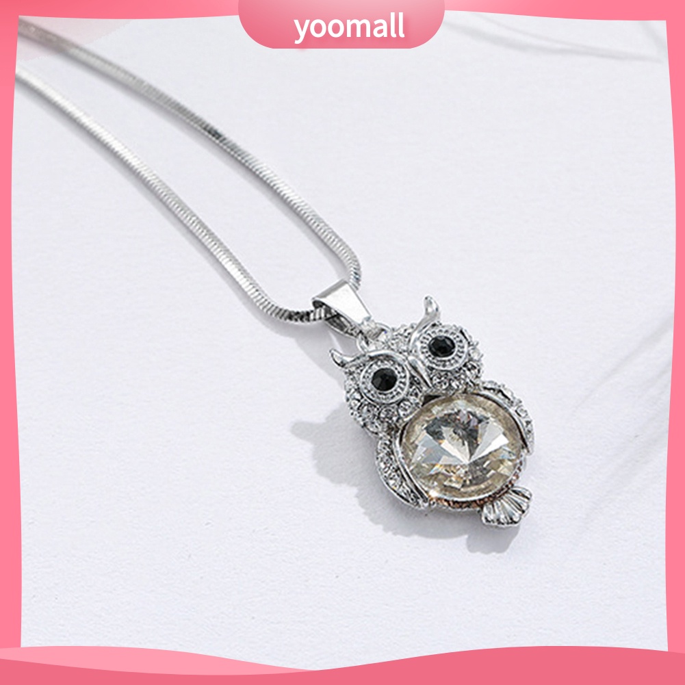 Vòng cổ Mặt Hình Cú Mèo Đính Đá Lấp Lánh Thời Trang Cho Nữ