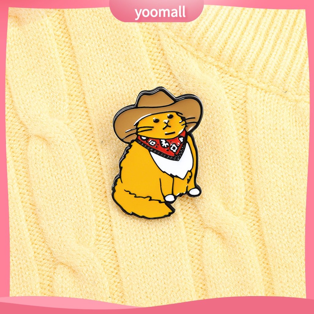 Ghim Cài Áo Hình Học Tráng Men Phong Cách Cao Bồi / Mèo Thời Trang Cho Nữ