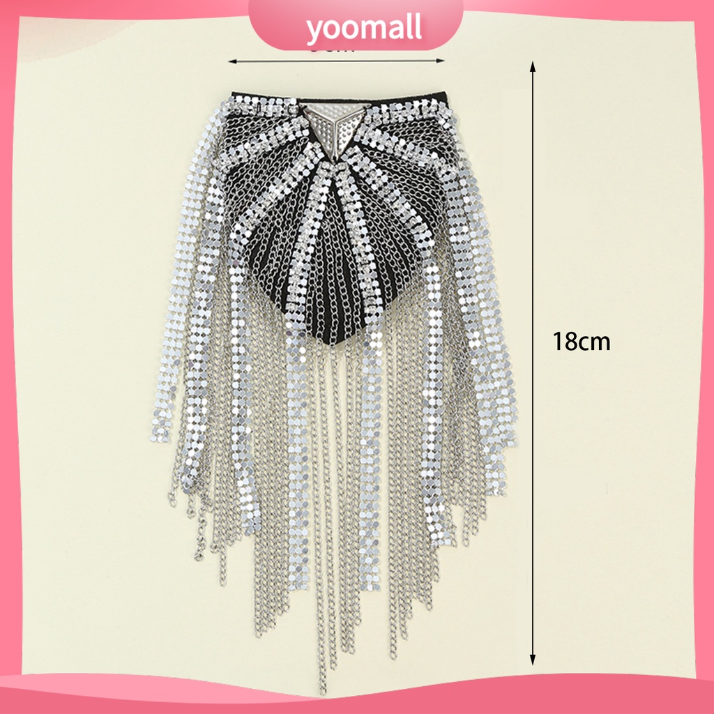 Ghim Cài Áo Kim Loại Đính Đá Phối Tua Rua Dài Thanh Lịch Cho Nam Nữ