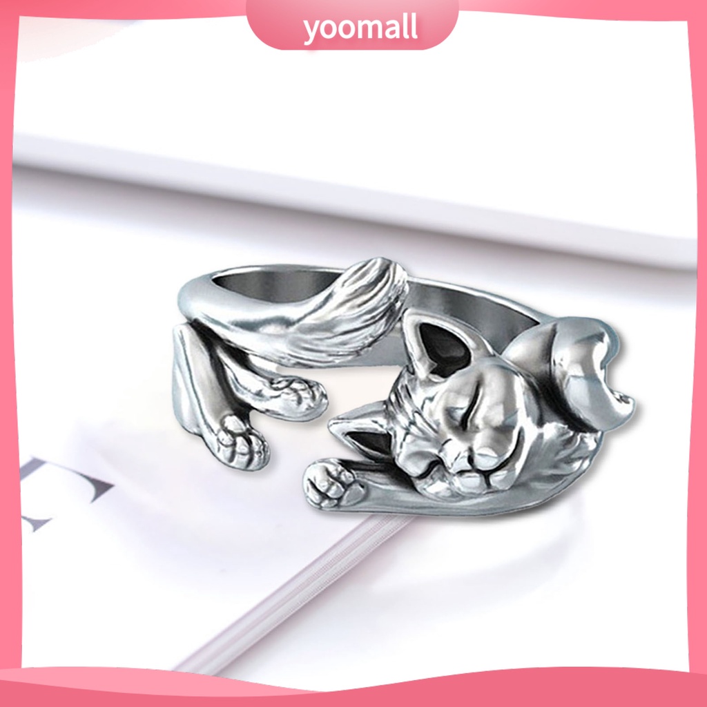 Nhẫn Hở Hình Mèo Dễ Thương Có Thể Điều Chỉnh Kích Thước