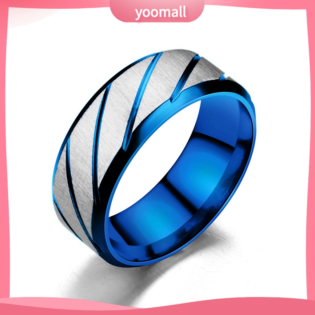 Nhẫn Cặp Bằng Thép Không Gỉ Họa Tiết Hình Học Dễ Phối Đồ