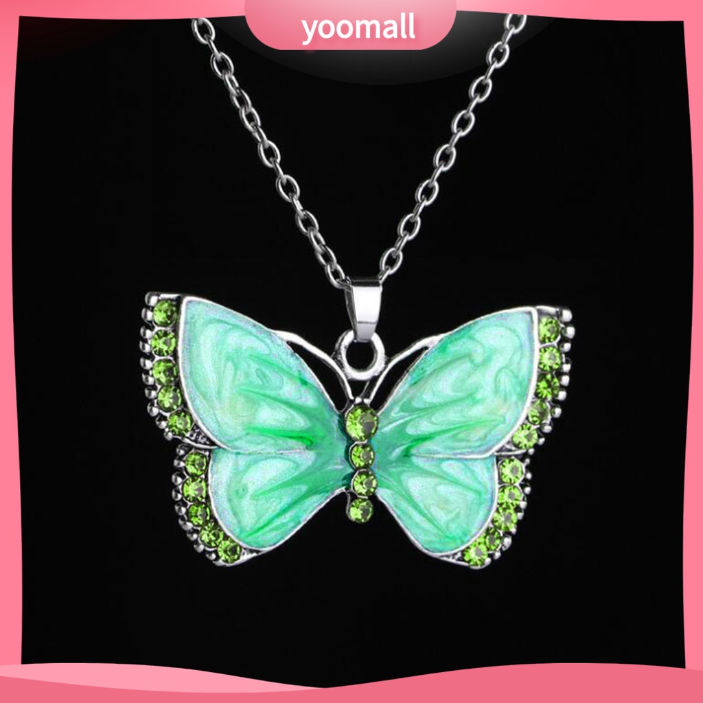 Vòng cổ Mặt Hình Bướm Đính Đá Phong Cách Retro Cho Nữ