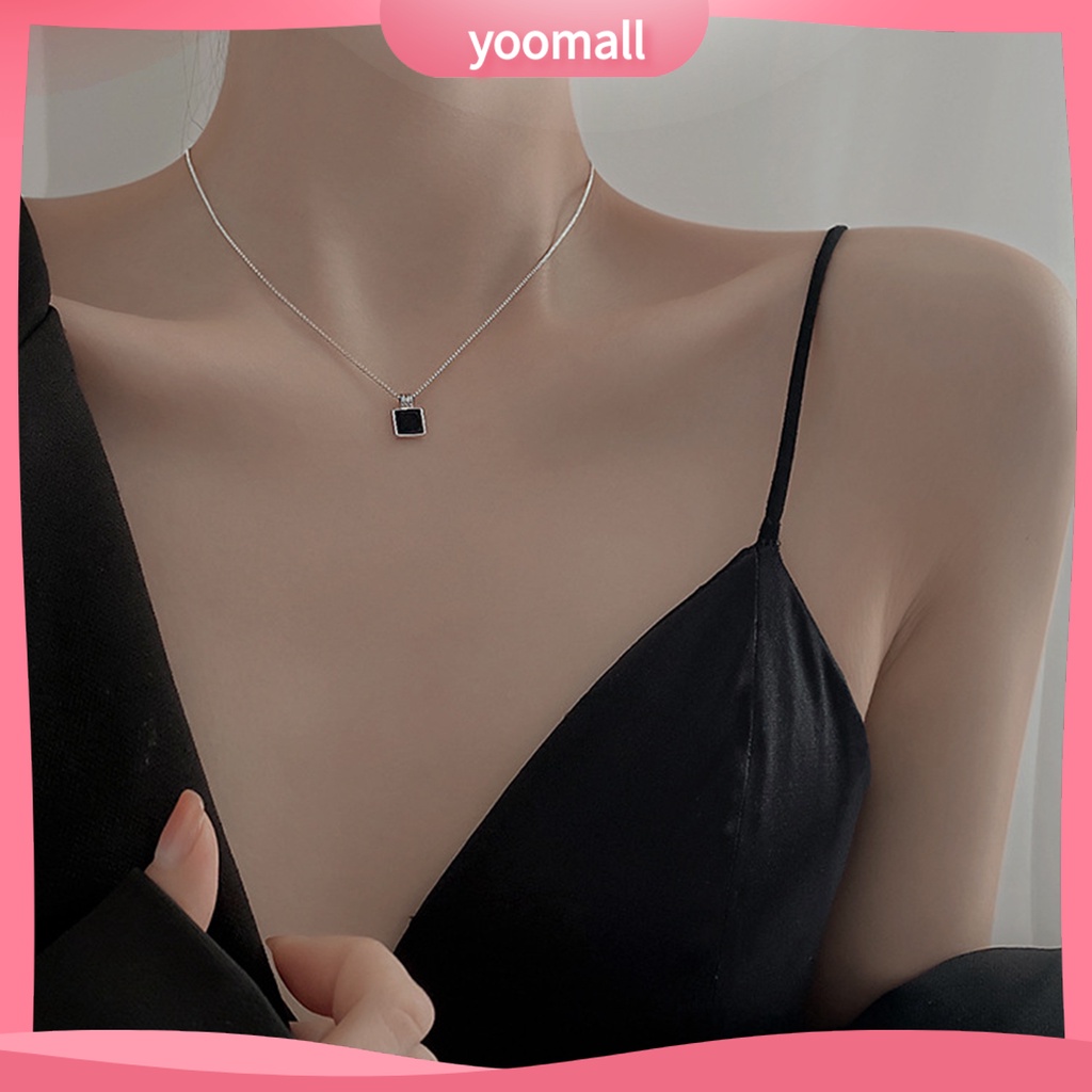 Vòng cổ Mặt Vuông Màu Vàng / Bạc Sang Trọng Thời Trang Dành Cho Nữ