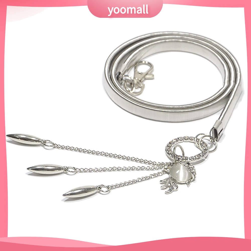 Thắt Lưng Mỏng Đính Đá Quý Nhân Tạo Hình Cá Vàng Cho Nữ