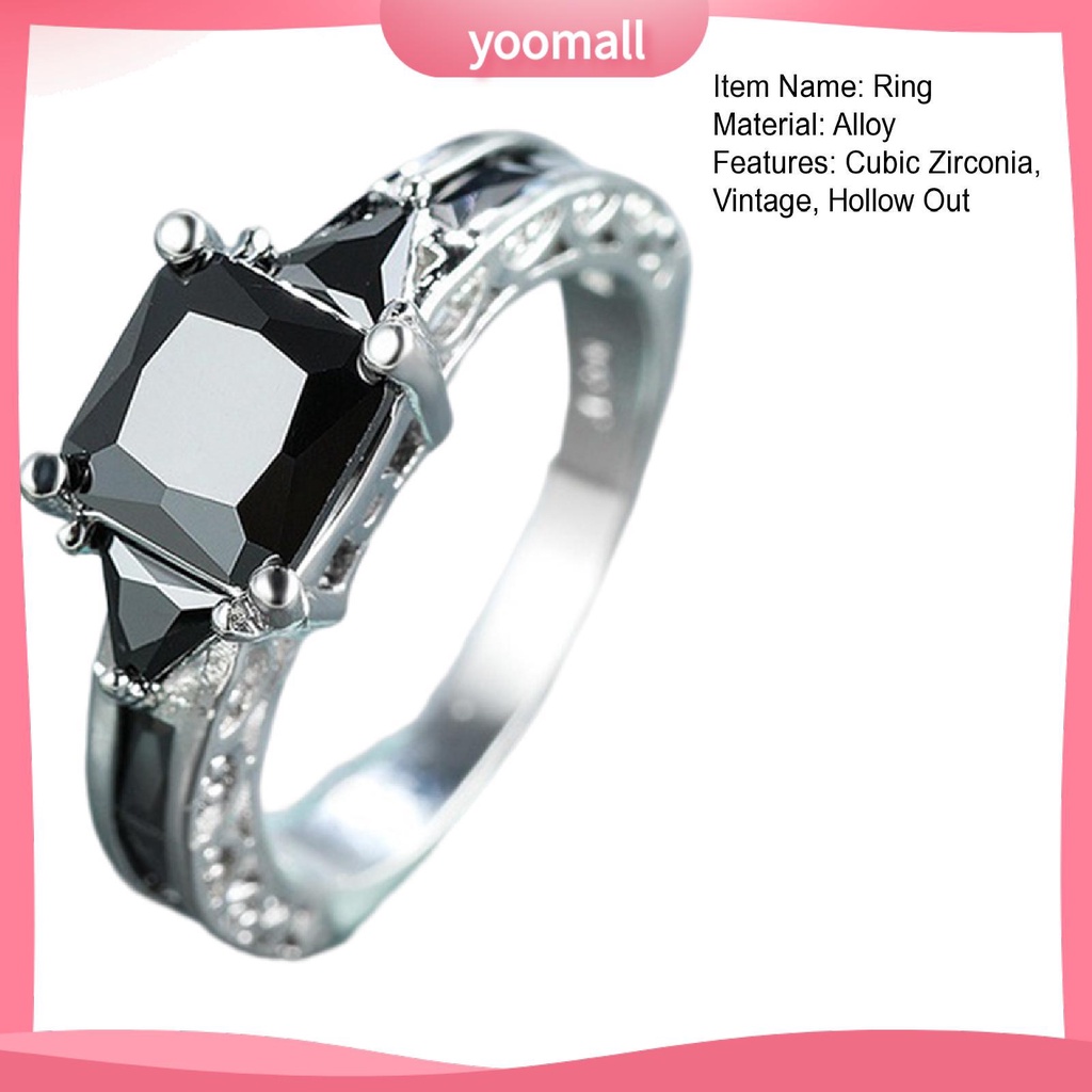 Nhẫn Nữ Đính Đá Zircon Phong Cách Âu Mỹ Cổ Điển