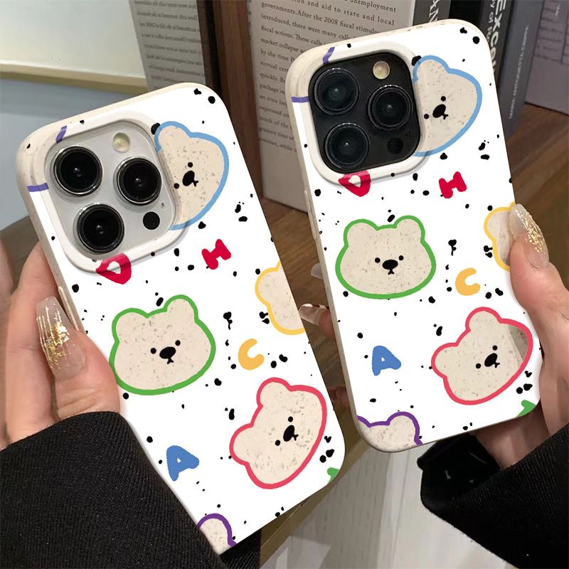 Ốp Điện Thoại Mềm Khoét Lỗ Chống Sốc Hình Gấu Cho Apple Iphone max714pro 1113 plus 12 8 XC3F