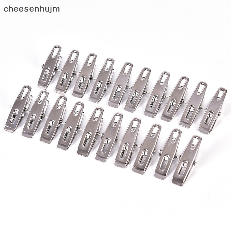 Set 20 Kẹp Phơi Quần Áo Bằng Thép Không Gỉ Chất Lượng Cao