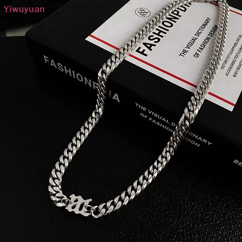 < Yiwuyuan > Vòng cổ Dây Xích Mặt Chữ M Kim Loại Phong Cách Punk Hip Hop Rock Mới