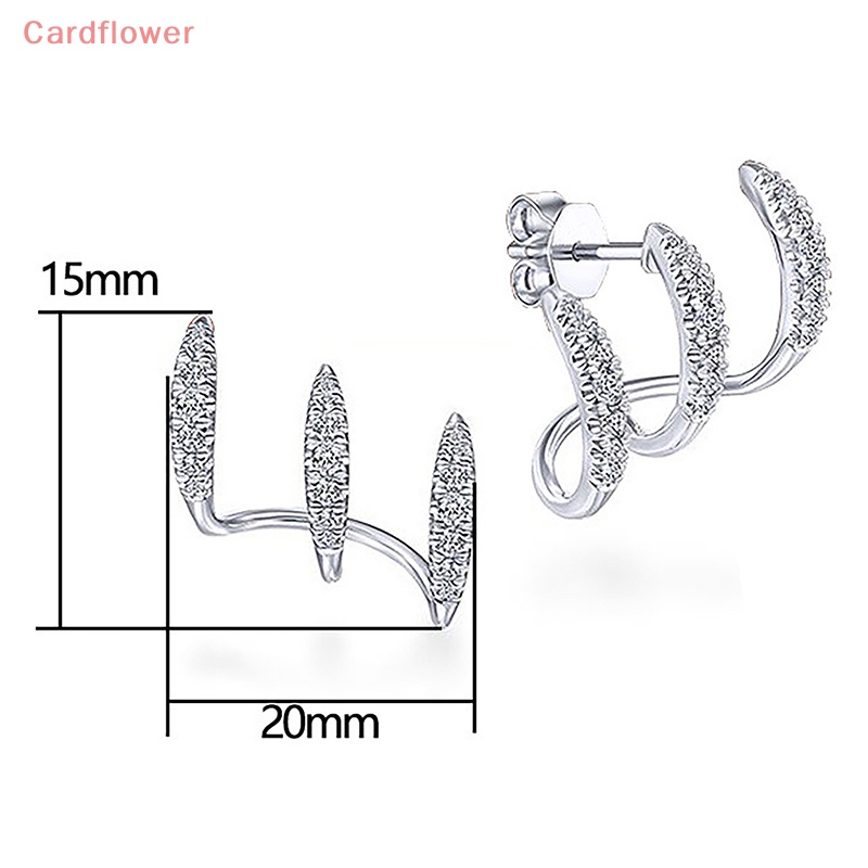 Bông Tai Ba Móng Đính Đá Zircon Thời Trang Dành Cho Nữ