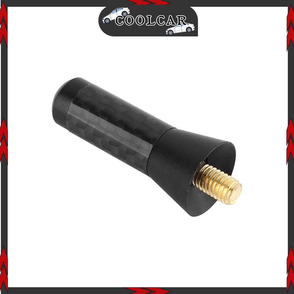 CoolCar 3.5 cm Sợi Carbon Vít Nhôm Ô Tô Trang Trí Ngắn Ăng Ten Đa Năng