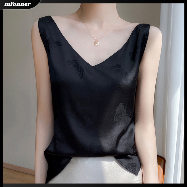 Áo Hai Dây Cổ Chữ V Màu Sắc Thời Trang Mùa Hè Cho Nữ