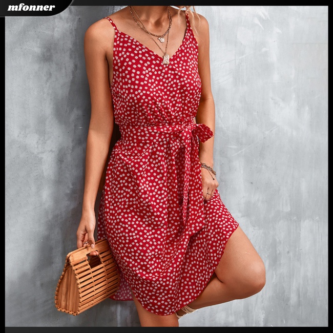 Đầm Cổ Chữ V Lưng Cao Xẻ Tà Họa Tiết Hoa Thanh Lịch Thời Trang Mùa Hè Cho Nữ