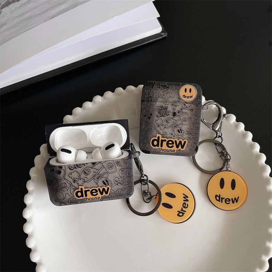 Vỏ Bảo Vệ Hộp Sạc Tai Nghe AirPods Pro2 AirPods Pro AirPods 3 gen3 AirPods 2 Cartoon drew house Smile Bằng Silicon Họa Tiết Ngôi Nhà Vẽ Cười