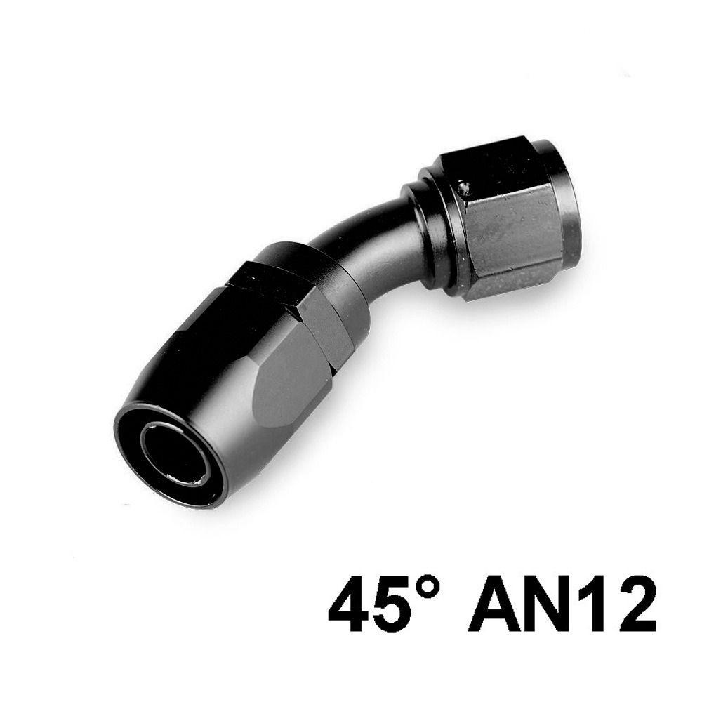 Đầu Nối Ống Dầu AN8 / AN10 / AN12 Bằng Hợp Kim Nhôm Bện Màu Đen Thông Dụng 0 / 45 / 90 Độ