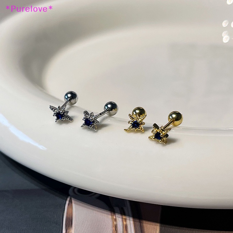 Khuyên Tai Helix Đính Đá Zircon Hình Ngôi Sao Thời Trang Cho Nam Và Nữ Mới