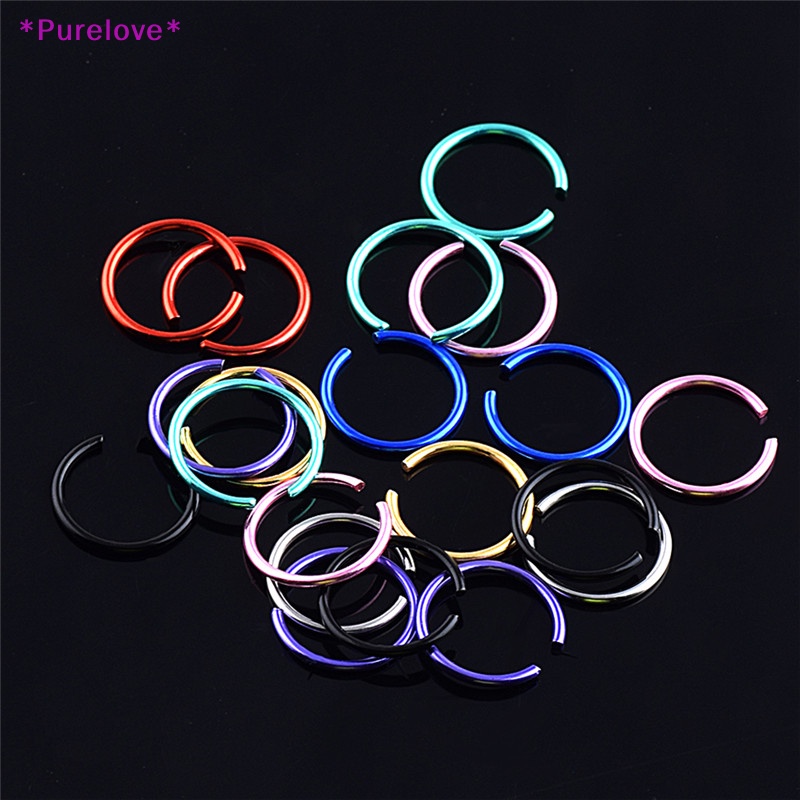 Set 40 Khuyên Mũi Thép Không Gỉ Nhiều Màu Sắc Thời Trang Mới