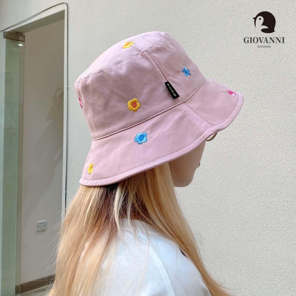 Mũ Bucket Thêu Hoa Phong Cách Hàn Quốc Cho Nữ