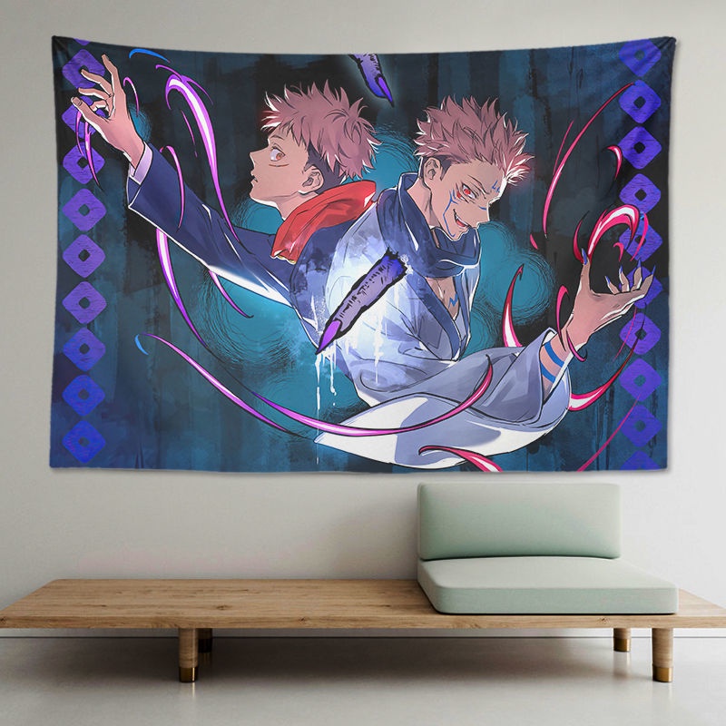 Thảm Treo Tường Trang Trí 100 * 70CM Hình Jujutsu Kaisen Satoru Gojo Manga