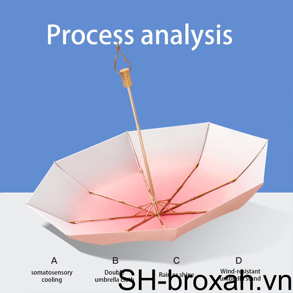 Dù Gấp 3 Chất Liệu Vinyl Chống Thấm Nước Chống Mưa Tiện Dụng