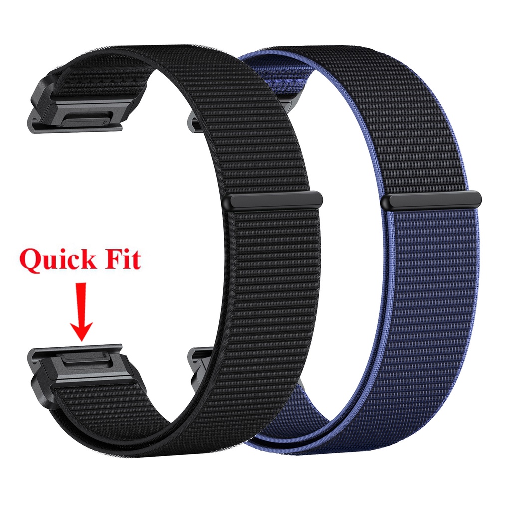 Dây Đeo Nylon 26mm 22mm Thoáng Khí Thay Thế Cho Garmin Fenix 7 7X 6 6X Pro 5 5X Plus 3 3HR 2 Forerunner 965 955 945 935