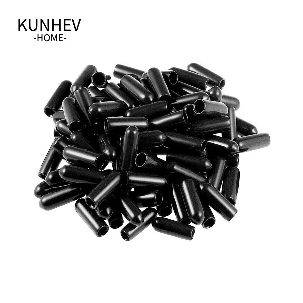 Set 100 Nắp Cao Su Tròn Bọc Ốc Vít Ống 15Mm Dài 2Mm Màu Đen