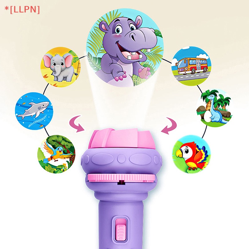 Đèn Pin Chiếu Hoạt Hình 10 Thẻ 80 Họa Tiết Sáng Tạo Dành Cho Trẻ Em