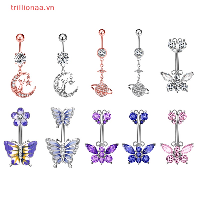 1 Khuyên RốN HìNh BướM ĐíNh Đá Xinh XắN